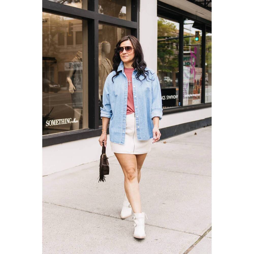 NEW DAZE long sleeve denim shirt in whimsy